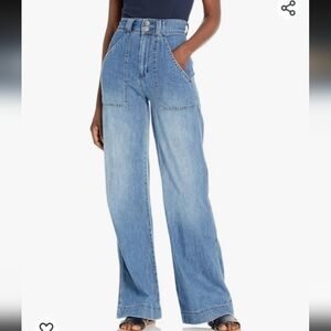 JOIE USSA Jeans WIDE LEG HIGH WAIST INDIGO BLUE size 14